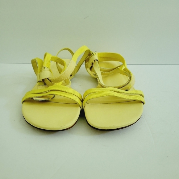 NEW Rebecca Allen Yellow Flat Two Strap Sandal - Picture 3 of 6